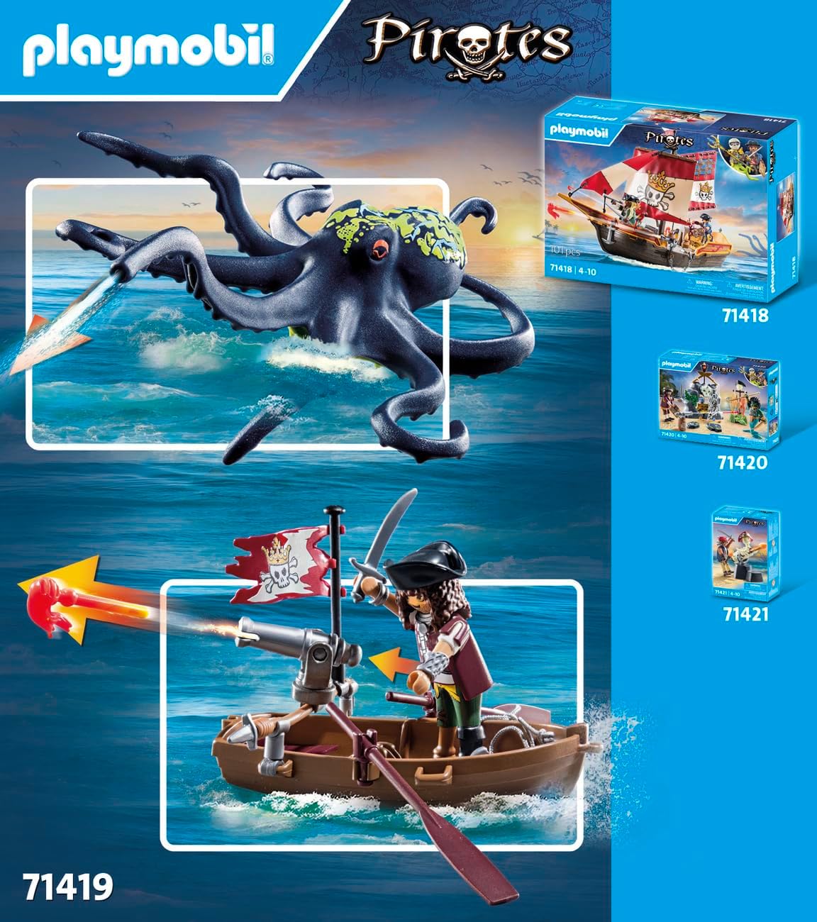 PLAYMOBIL PIRATES BATTLE WITH GIANT OCTOPUS